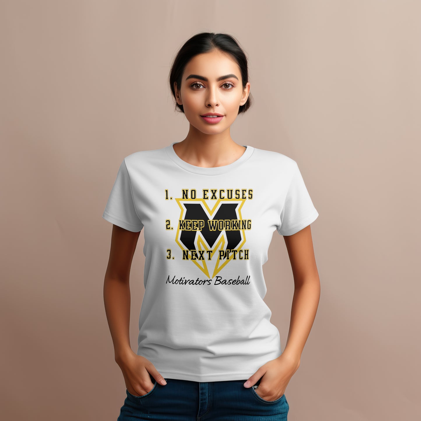 Ladies Motivators Baseball No Excuses Full